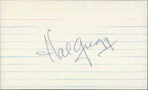 Hal Gregg Dodgers Signed 3x5 Card D 1991