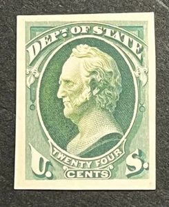 Travelstamps: US Stamps Scott #O65p4 - 24¢ Dept. of the State Proof on Card MH - Picture 1 of 5