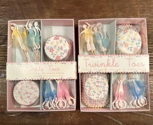 Meri Go Round Twinkle Toes Ballerina Cupcake Kit 24 Cupcake Papers and Toppers - Picture 1 of 3