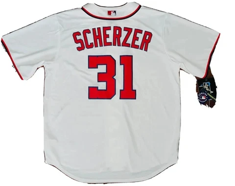 NIKE AUTHENTIC WASHINGTON NATIONALS MAX SCHERZER HOME WHITE JERSEY NEW SIZE 2XL Cover