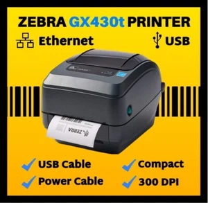 Zebra GX430t Desktop Label Printer w/ Power Cable, 300dpi, Ethernet, USB!🔥⭐ - Picture 1 of 1