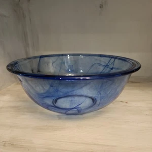 Pyrex Mastercolor Blue Lagoon Cobalt Swirl Large 2.5L Quart Mixing Bowl - Picture 1 of 5