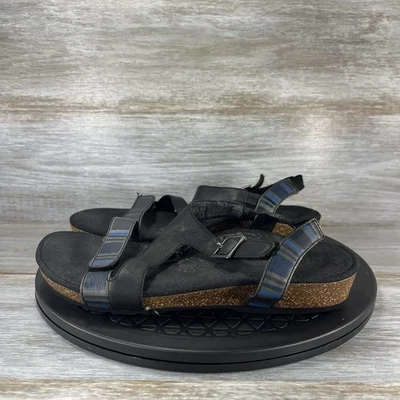 Sandalias ajustables Aetrex para mujer de cuero negro con soporte para arco talla 9,5 Foto 1 de 4