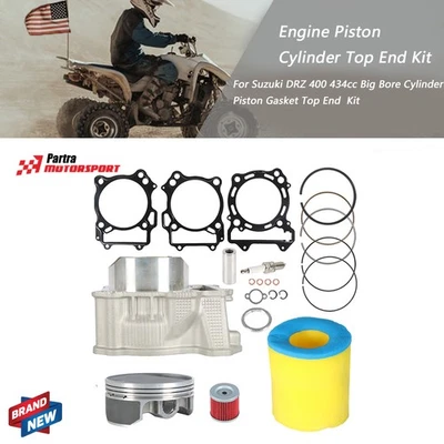 For 2000-2015 Suzuki DRZ 400 434cc Big Bore Cylinder Piston Gasket Top End Kit - Image 1 of 4