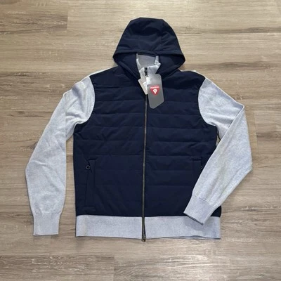 Chaqueta de golf híbrida PUMA Clubhouse con capucha para hombre talla mediana gris marino $280 Foto 1 de 4