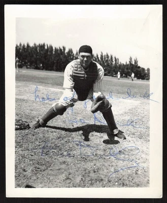 Bill Dickey Yankees 4 x 5 Vintage Signed Auto Photo JSA - Image 1 of 2