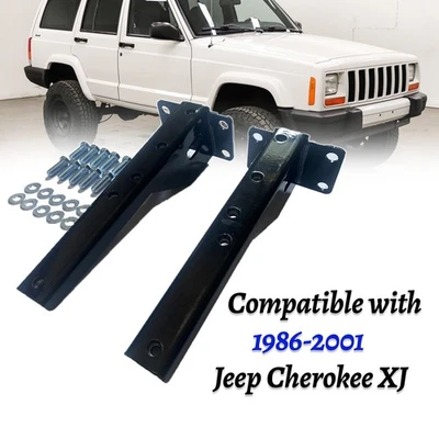 Se adapta a Jeep Cherokee XJ 1986-2001 2 piezas soportes de parachoques trasero mejorados soporte Foto 1 de 4