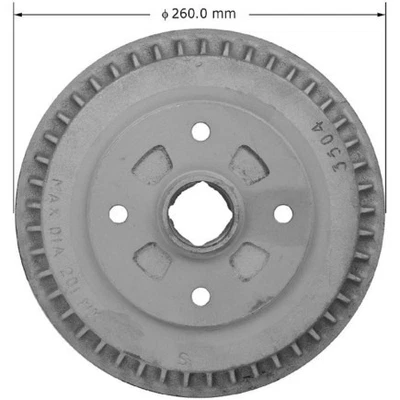 Tambor de freno Bendix PDR0475 hierro fundido, 7,88 pulgadas de diámetro, 4 orificios para orejetas Foto 1 de 4