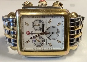 Michele Deco Day Diamond MOP Dial Two Tone Gold Ladies Watch Diamond Markers - Picture 1 of 11