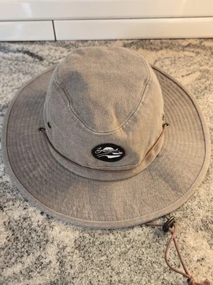 Kooringal Hat Boonie Strap Back L XL 61cm Gray Canvas Outdoor Sun Fishing Mens - Image 1 of 4