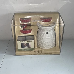 Juego de calentadores de tarta Yankee Candle con quemador de popurrí de 5" y velas Macintosh CAJA NUEVA - Imagen 1 de 5