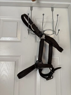 Halter de caballo de cuero marrón tamaño Cob Foto 1 de 4