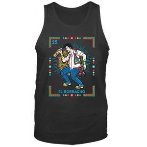 TARJETA DE LOTERÍA MEXICANA EL BORRACHO GRÁFICA CAMISETA SIN MANGAS - Imagen 1 de 8