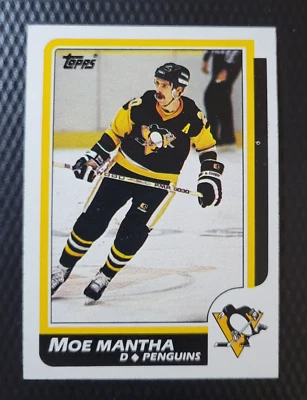 1986-87 Topps MOE MANTHA Pittsburgh Penguins NHL Career Stats Card #45 - Image 1 of 2