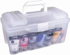 6918AH Twin Top 17 Inch Supply Box, Portable Art & Craft Supply Organizer with H - Picture 1 of 3