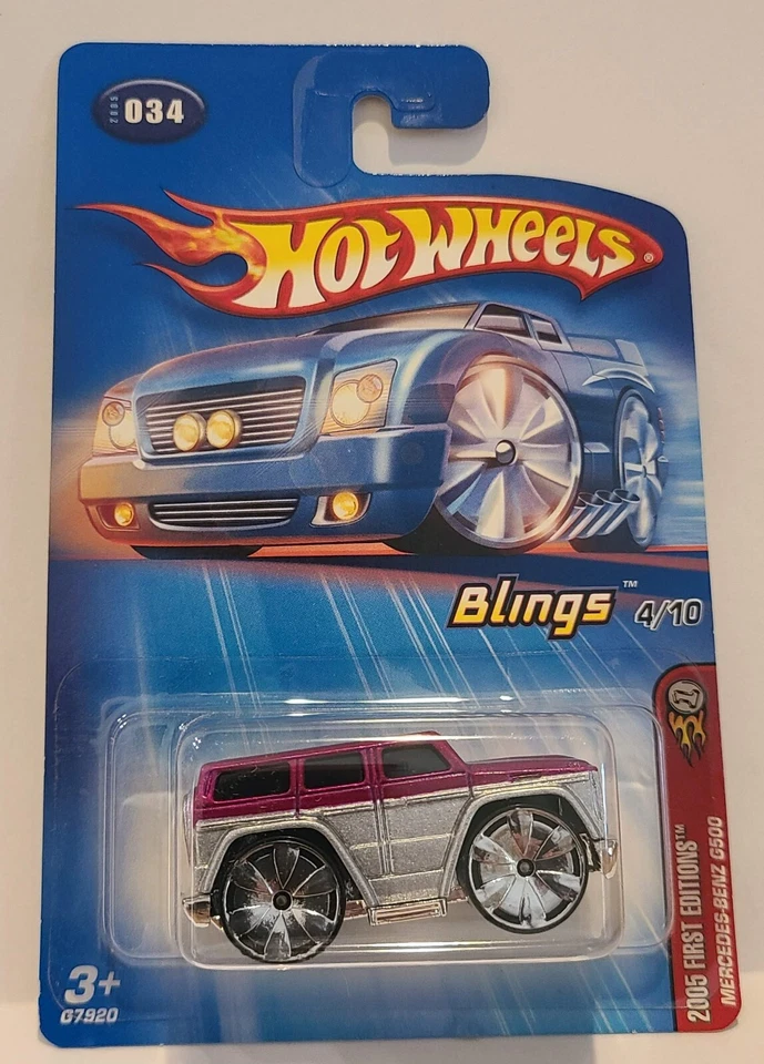 Tarjeta Hot Wheels 2005 primeras ediciones Blings Mercedes-Benz G500 #4/10 #2005-034 Foto 1 de 1