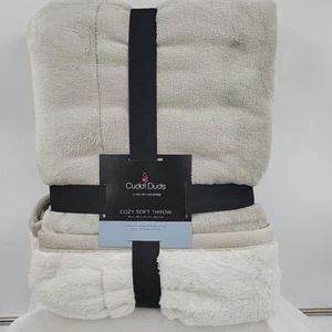 Cuddl Duds Cozy Soft Throw Gray 50" X 60" Plush Reverse To Faux Fur - Picture 1 of 3