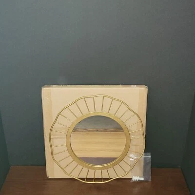 Espejo redondo dorado envejecido de 12 diámetros estilo objetivo # 48622 Foto 1 de 4