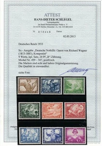 Deutsches Reich 499-507 luxus postfrisch Fotoattest Schlegel BPP Wagnersatz - Bild 1 von 2