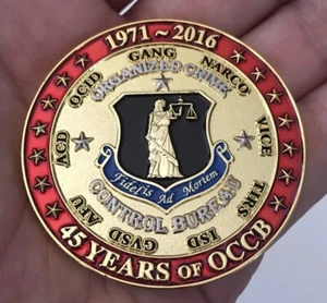 New York Police PD Chief Purtell OCCB Gang Vice Narcotics Challenge Coin CPO CIA - Imagen 1 de 12