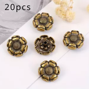 20pcs 2cm Flower Alloy Buttons Metal for DIY Clothes Craft Sewing Retro New - Picture 1 of 6