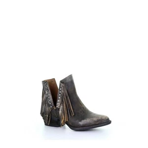 Circle G by Corral Ladies Black Studs & Fringe Booties Q5089 - Picture 1 of 1