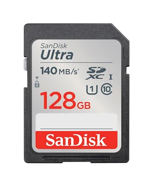 SanDisk 128GB Ultra SDXC Card, SD Card, 140 MB/s Read Speed, SDSDUNB-128G-GN6IN - Bild 1 von 4