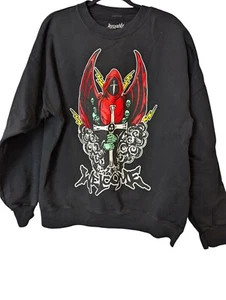 Welcome Knight Sweatshirt Schwarz Herren Gr. L Grafikdruck Pullover Langarm - Bild 1 von 6