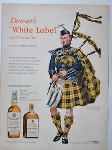 1949 Dewar's white label Scotch whiskey Clan MacLeod bagpipes vintage ad - Picture 1 of 1