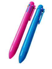 Pink or blue - 6in 1 Colour Multicolour Retractable Pen - 1 or 2