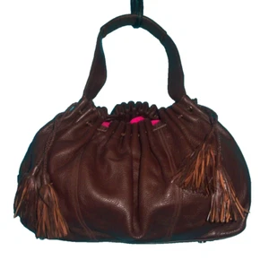 7 For All Mankind Hobo-Schultertasche braun Kieselleder XL Kordelzug UVP 490 $ - Bild 1 von 20
