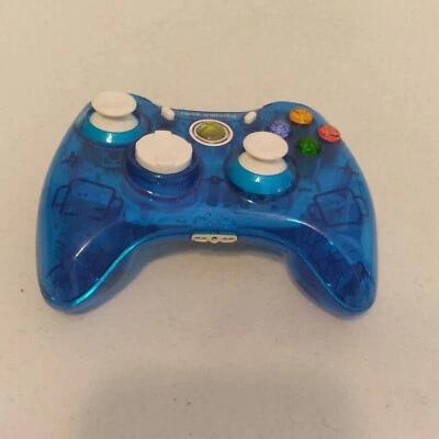 PDP Rock Candy Transparent Blue Gamepad Controller For XBox 360 Model 037-010 - Image 1 of 4