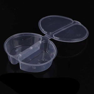 10Pcs Containers With Lids Travel Double Compartment Condiment Containers _pw - Picture 1 of 7