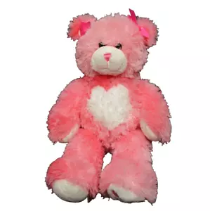 Build A Bear rosa Bär Herz zu Fuß Kuscheltier Plüschtier 16 Zoll - Bild 1 von 5