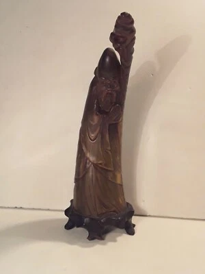 Antique Chinese Finely Carved Horn Figure Statue  - Image 1 of 4