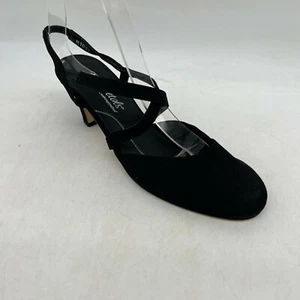 Rose Petals By Walking Cradles Caliente Womens Black Slingback Heels Size 7.5 N - Picture 1 of 10