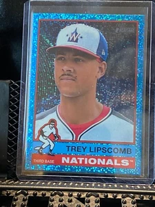 Trey Lipscomb 2025 Topps Heritage Chrome Light Blue Sparkle #115 Nationals - Picture 1 of 2