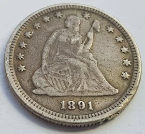 Moneda de dólar de plata libertad sentada barbero como nueva de Estados Unidos de 1891  - Imagen 1 de 4