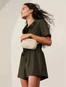 Athleta Avenue Romper SP S Petite Olive Green #891765 - Picture 1 of 7