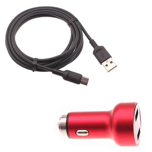 For Galaxy A23/A24/A25 24W Fast Car Charger 2-Port 6ft USB-C Cable DC Socket - Picture 1 of 6