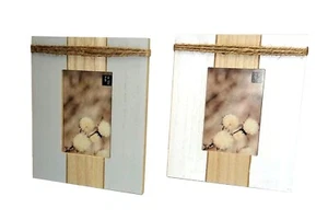 Marco de fotos marco de fotos madera beige blanco verano marítimo 9 x 13 / 21 x 18 cm - Imagen 1 de 3