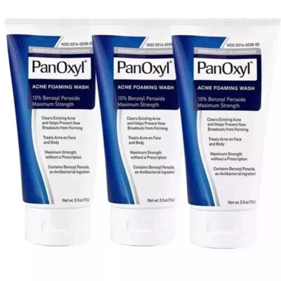 3PCS PanOxyl Acne Foaming Wash 10% Benzoyl Peroxide 156g - image 1 of 4
