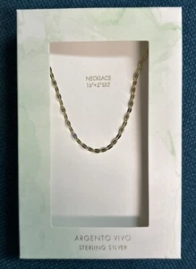 Argento Vivo Sterling Silver G Disc Station Chain In Gold 16" + 2" ext New - Picture 1 of 5