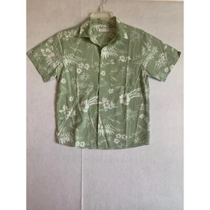 Zara Boys Shirt Hawaiian Floral Kids Size 11-12 Short Sleeve Button Casual Green - Picture 1 of 7