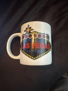 Welcome to Fabulous Las Vegas Sign Coffee Cup Mug Rare 1990s Nevada Casinos Cute - Picture 1 of 3