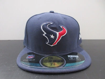 Gorra ajustada de los Houston Texans para hombre 7 5/8 azul rojo logotipo de fútbol americano de la NFL New Era Foto 1 de 4