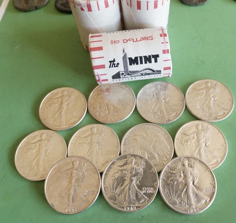 2 Random Silver Half Dollars from Sealed Rolls from the Mint Casino of Las Vegas Cover