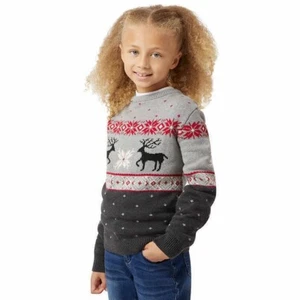 Chaps Kid's Crewneck Family Holiday Christmas Sweater, Gray, Size M (10/12) - Picture 1 of 6