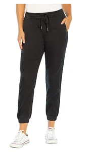 Gap Women's Elastic Waistband Twill Jogger Pants With Pockets Color: Black - Picture 1 of 2