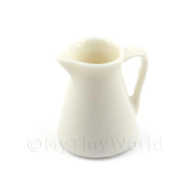 Miniatura per Casa Delle Bambole Bianco Ceramica Fatta a Mano Brocca per Acqua - Immagine 1 di 1